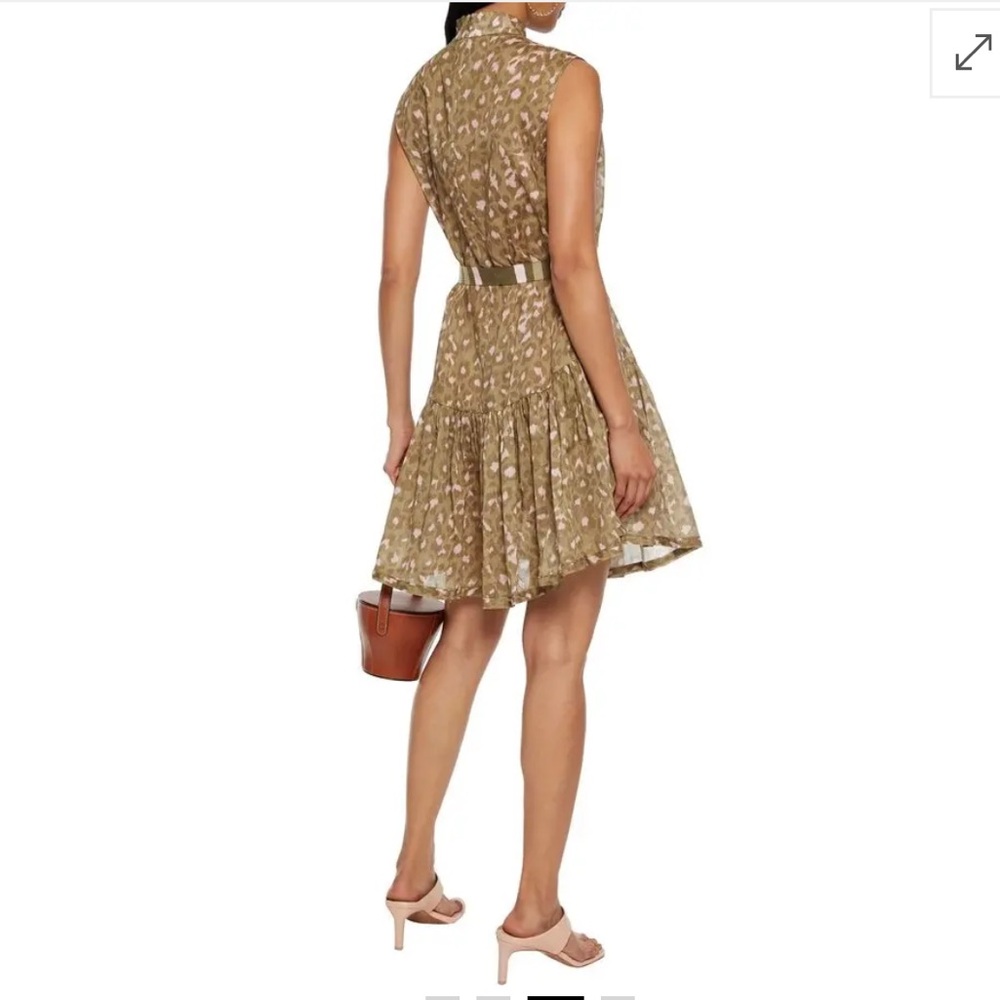 ZIMMERMANN Carnaby Belted Leopard-Print Cotton-Voile Mini Dress 0P 🐆 - Picture 8 of 11